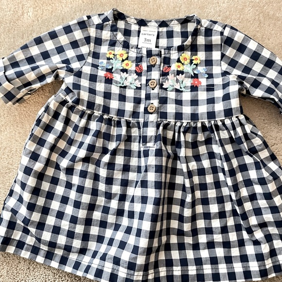 Carter’s Gingham Dress with Floral Embroidery NWOT - Picture 2 of 6